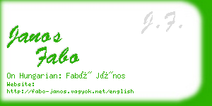 janos fabo business card